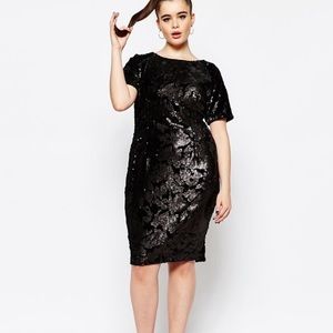 Sequin black dress size 22